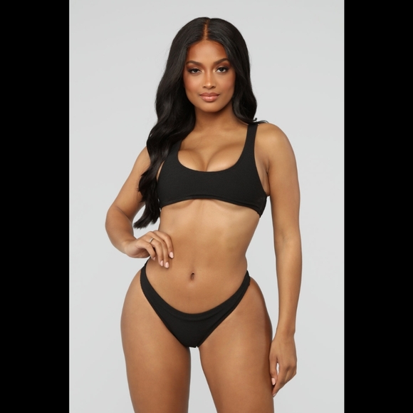 Fashion Nova Other - Fashion Nova "Lazy Pool Day Bikini Set - Black" NWT Size Medium